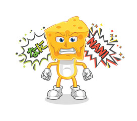 cheese head anime angry vector. cartoon character