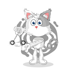 cat hypnotizing cartoon. cartoon mascot vector