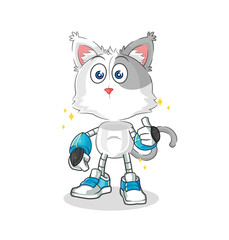 cat robot character. cartoon mascot vector