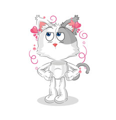 cat shy vector. cartoon character