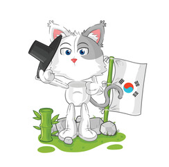 cat korean character. cartoon mascot vector