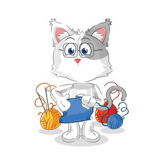cat tailor mascot. cartoon vector