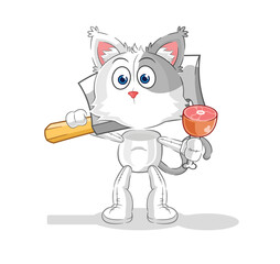 cat Butcher illustration. character vector
