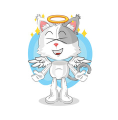 cat angel with wings vector. cartoon character