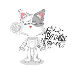 cat very pissed off illustration. character vector