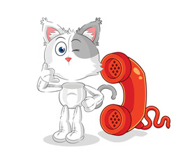 cat call mascot. cartoon vector
