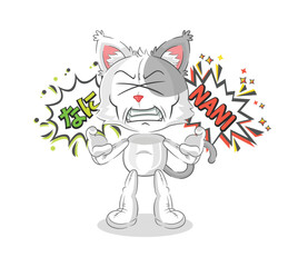 Fototapeta na wymiar cat anime angry vector. cartoon character