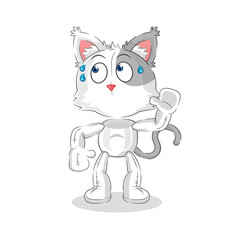 Fototapeta na wymiar cat eavesdropping vector. cartoon character