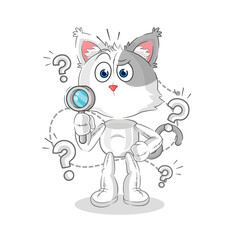 cat searching illustration. character vector