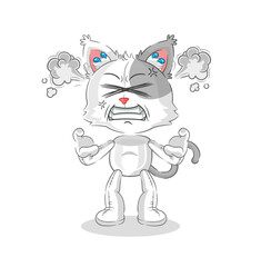 cat very angry mascot. cartoon vector