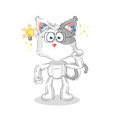 cat got an idea cartoon. mascot vector