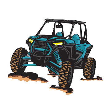Buggy Extreme Sport vehicle vector illustration, good for team  and racing club also rental and trip adaventure logo design 