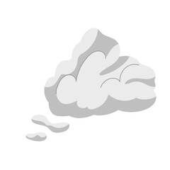 Abstract steam cloud puffs silhouette. Smoke cloud, exhausts trail from gas, fume, steam and dust. Isolated vector illustration