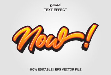 now editable text effect with orange color. - obrazy, fototapety, plakaty