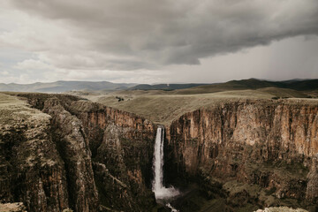 Maletsunyane Falls in gorge in Lesotho, Africa