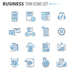 Modern thin line icons set for business