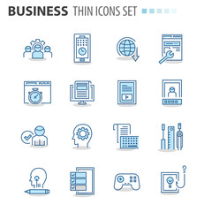 Modern thin line icons set for business