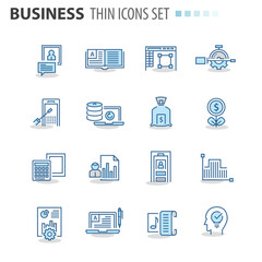 Modern thin line icons set for business