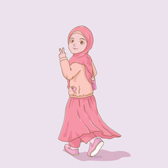 hijab girl with happy pose