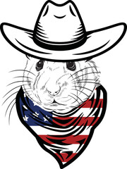 Hamster vector eps , Hamster in Bandana, sunglasses, Fourth , 4th July vector eps, Patriotic, USA Hamster, Cricut Silhouette Cut File