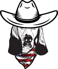 Basset Hound Dog vector eps , Dog in Bandana, sunglasses, Fourth , 4th July vector eps, Patriotic, USA Dog, Cricut Silhouette Cut File