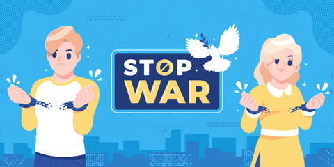 stop war campaign banner design template