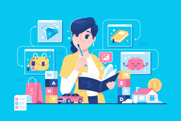 wants or needs priority concept illustration