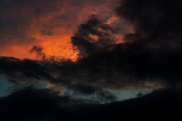 Fototapeta na wymiar Dark Clouds during a Sunset 