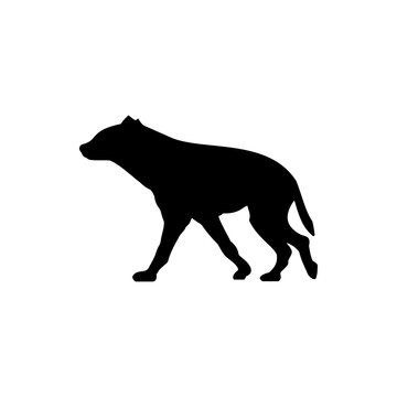 The Best Hyena Isolated Vector Silhouette Image With White Background. It is great to use as a website and app design asset related to wild animals, such as hyenas.