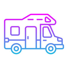 Camper Van Line Gradient Icon