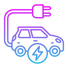 Electric Car Line Gradient Icon