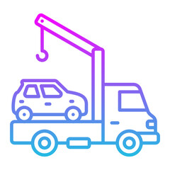 Car Towing Line Gradient Icon