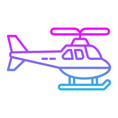 Helicopter Line Gradient Icon