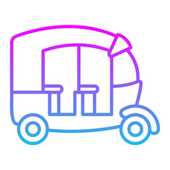 Rickshaw Line Gradient Icon
