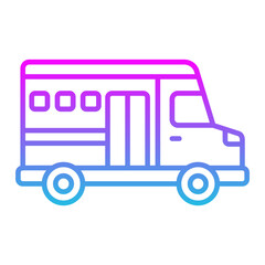 School Bus Line Gradient Icon