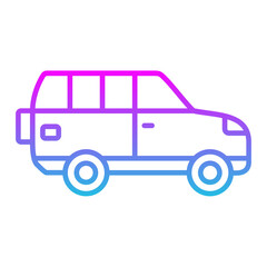 Wagon Car Line Gradient Icon