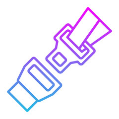 Seat Belt Line Gradient Icon