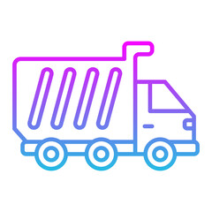 Dump Truck Line Gradient Icon