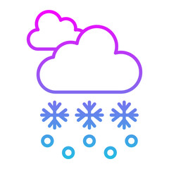 Snow Storm Line Gradient Icon