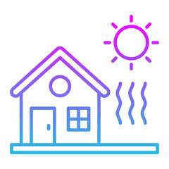 Heat Waves Line Gradient Icon