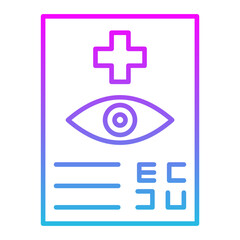 Obraz premium Eye Test Line Gradient Icon