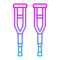Crutches Line Gradient Icon