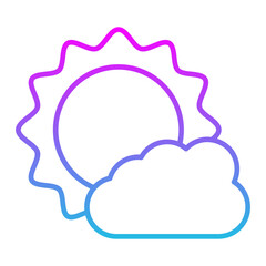 Weather App Line Gradient Icon