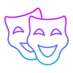 Theater Masks Line Gradient Icon