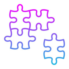 Fototapeta premium Puzzle Line Gradient Icon