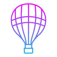Obraz premium Hot Air Balloon Line Gradient Icon