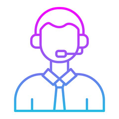 Call Center Agent Line Gradient Icon