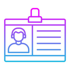 Id Card Line Gradient Icon