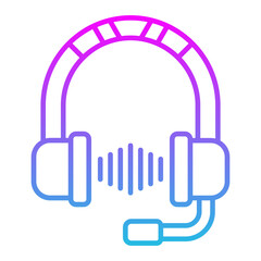 Headphone Line Gradient Icon