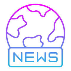 World News Line Gradient Icon